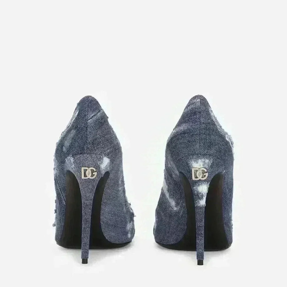 New Dolce & Gabbana Patchwork/Denim Blue Jean 105 MM Pump, NEW IN BOX size 39 - Picture 8 of 17